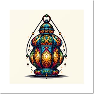 Moorish Charm: Colorful Lantern Artwork Posters and Art